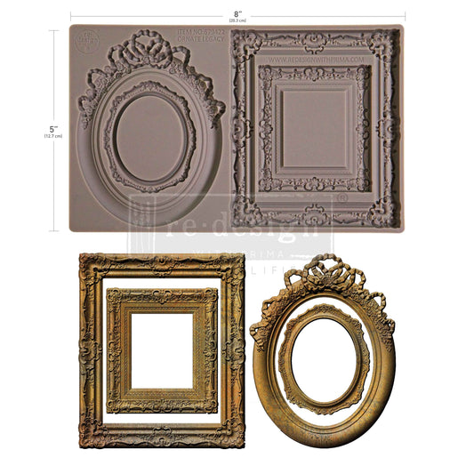 Ornate Legacy – Vintage Frame Silicone Mould ~ 1 pc, 5″x8″x8mm