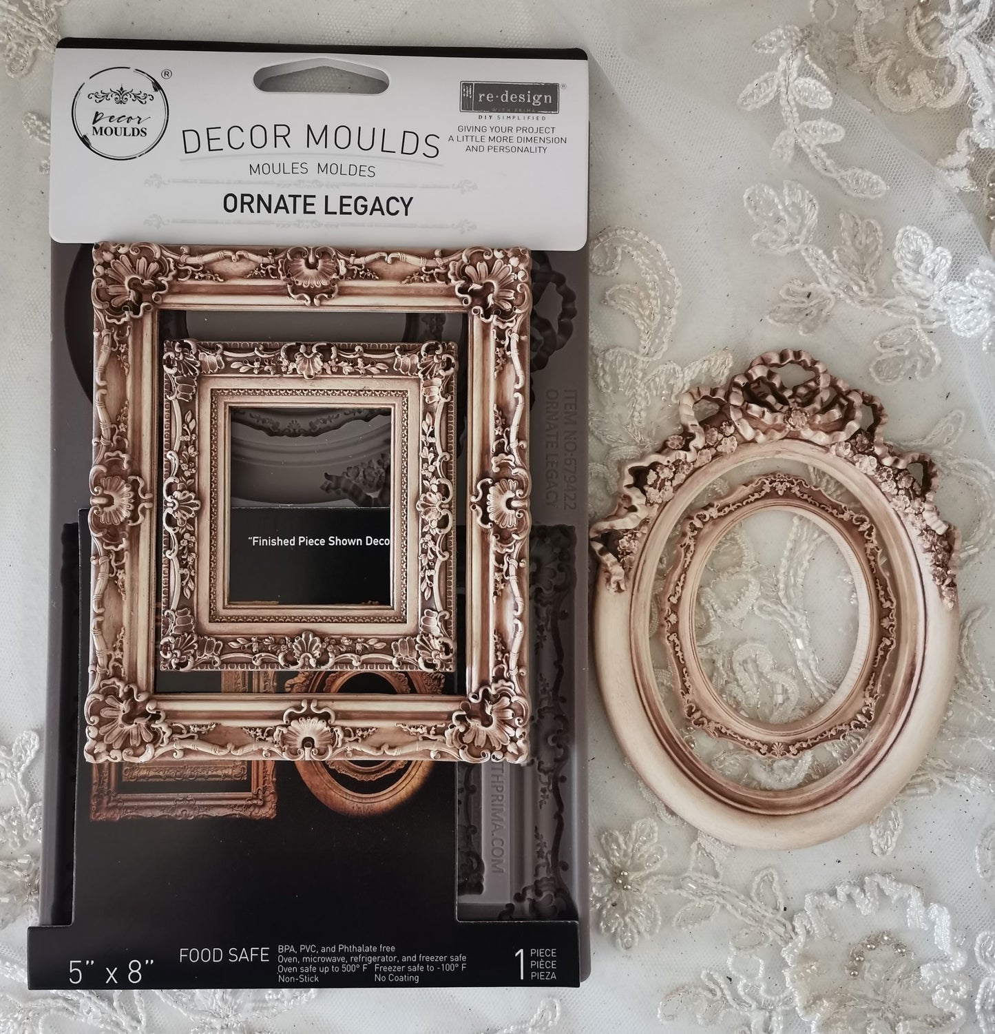 Ornate Legacy – Vintage Frame Silicone Mould ~ 1 pc, 5″x8″x8mm