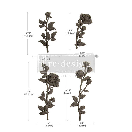 Decor Poly –  Petals in Harmony– Redesigns with Prima - Prima Decor Poly - Decor Applique - Bendable Casting - Furniture makeover - Furniture accent