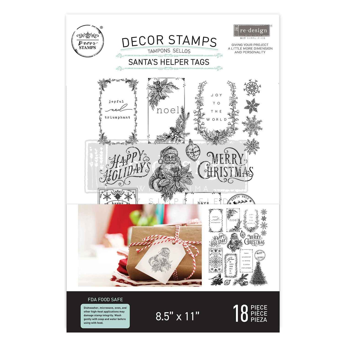 Redesign Decor Stamp – Santa’s Helper Tags – 8.5×11 sheet size