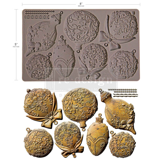 Shimmering Holiday Ornaments – Christmas Silicone Mould ~ 1 pc, 5″x8″x8mm