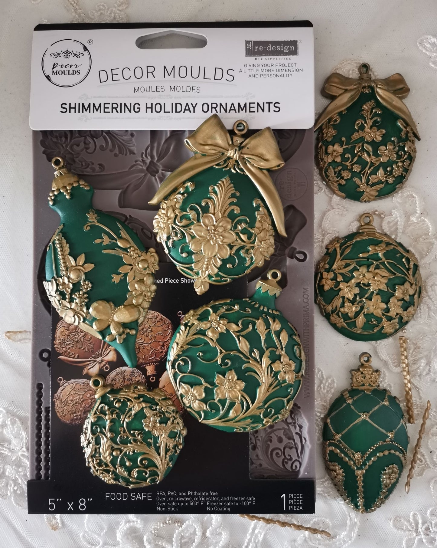 Shimmering Holiday Ornaments – Christmas Silicone Mould ~ 1 pc, 5″x8″x8mm