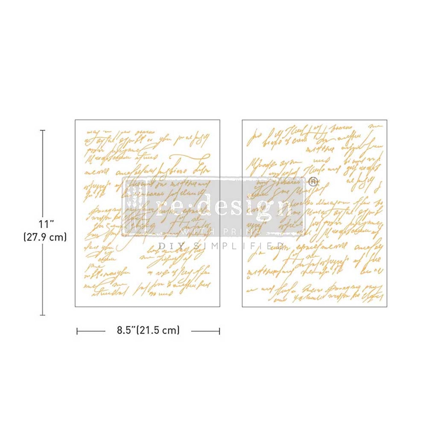 Kacha Collection – Shimmering Script - Decor Transfers® Middy Foil Transfers® Rub on Transfers for Furniture, Redesign with Prima Decor Transfer, Furniture Transfer