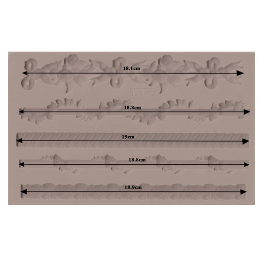 Redesign Decor Moulds® – Sicilian Borders – 5″ x 8″ Decorative Silicone Mould