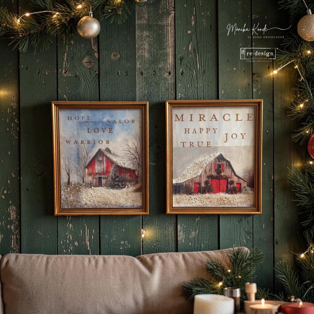 A3 Decoupage Fiber Pack – Snowy Village Charm – 2 Sheets, 11.7″ x 16.5″