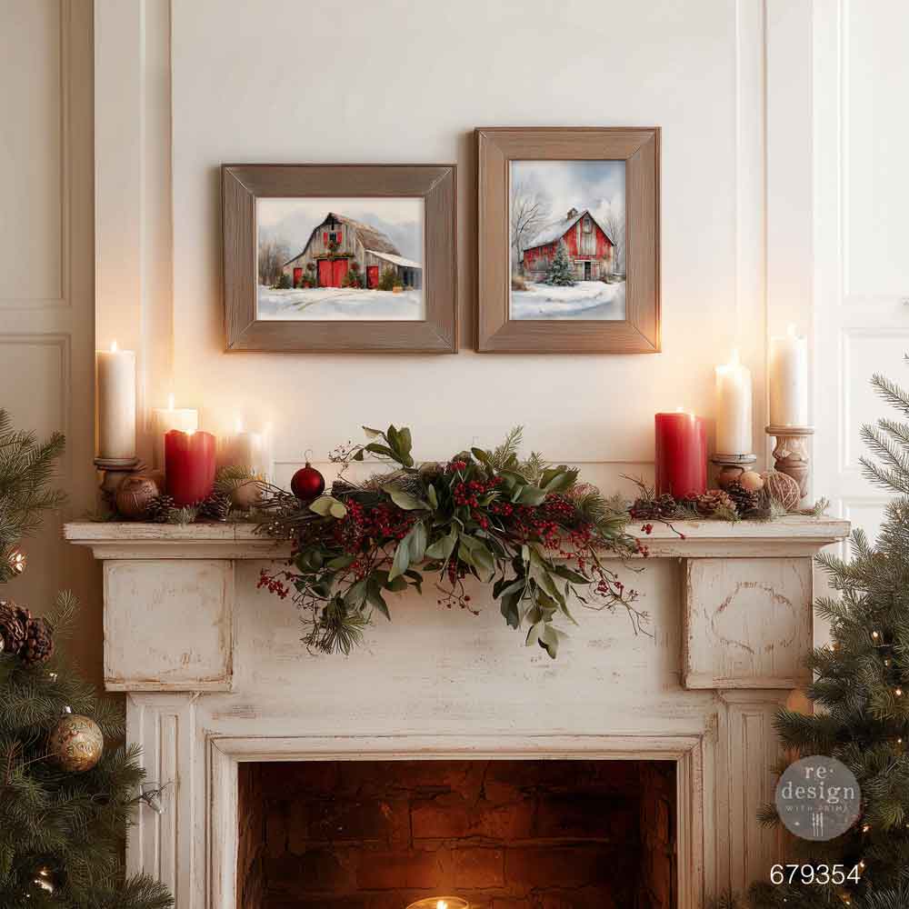 A3 Decoupage Fiber Pack – Snowy Village Charm – 2 Sheets, 11.7″ x 16.5″