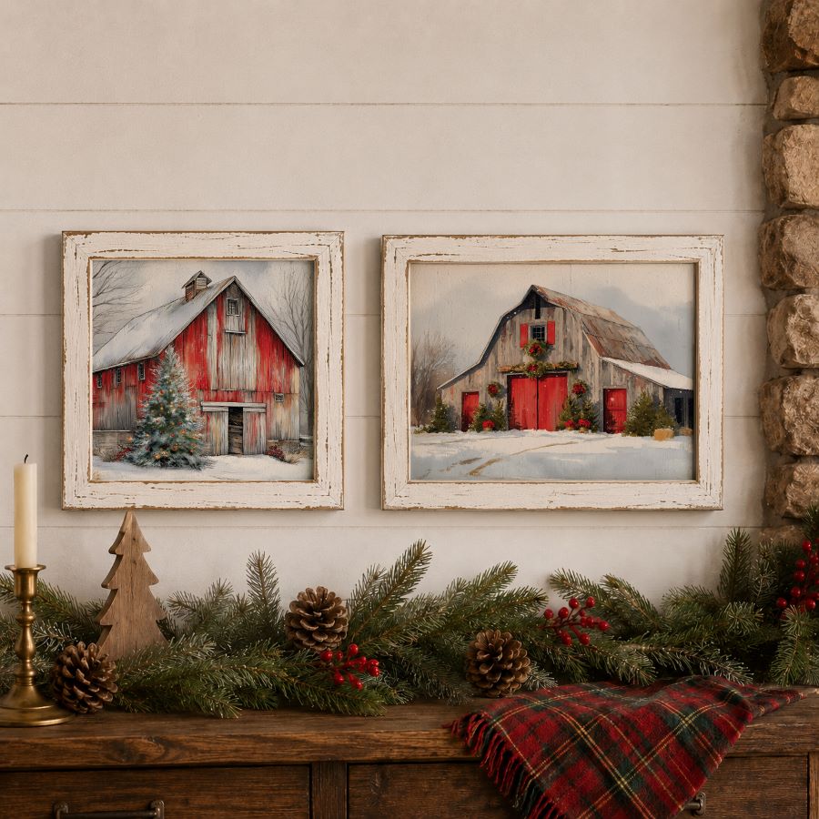 A3 Decoupage Fiber Pack – Snowy Village Charm – 2 Sheets, 11.7″ x 16.5″