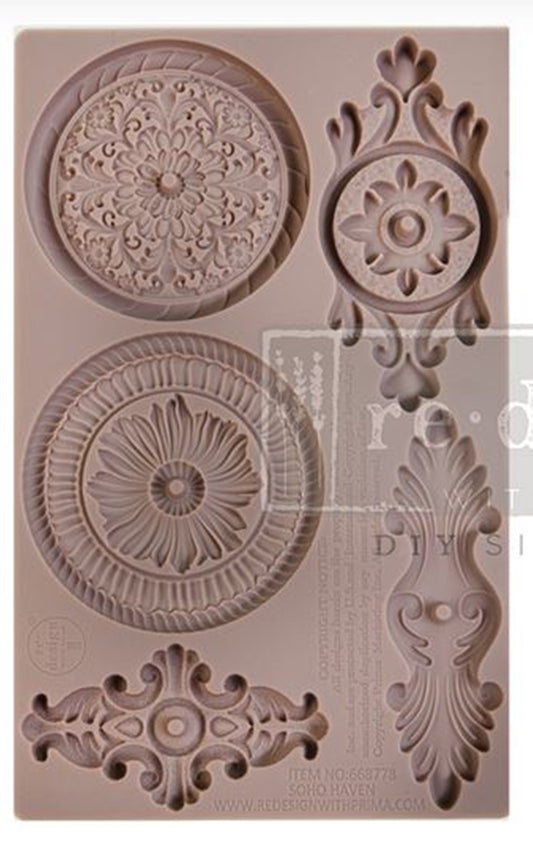 Decor Moulds® – Soho Haven Mould – 8″x5″, 8mm thickness ~ Redesign Decor Moulds® Silicone Decor Mould - Furniture Decor Mould
