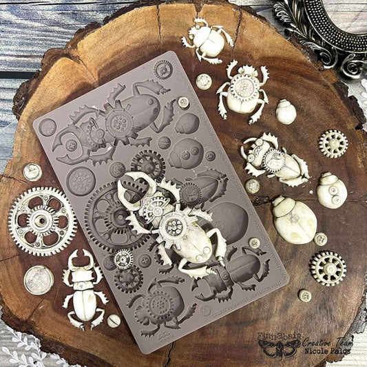 Finnabair Decor Moulds® – Steampunk Beetles 5x8