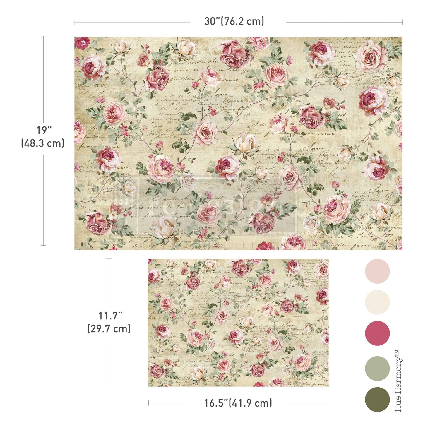 Redesign with Prima Timeless Charm Double Delight set showing 19.5 inch by 30 inch and 11.7 inch by 16.5 inch coordinating floral sheets.