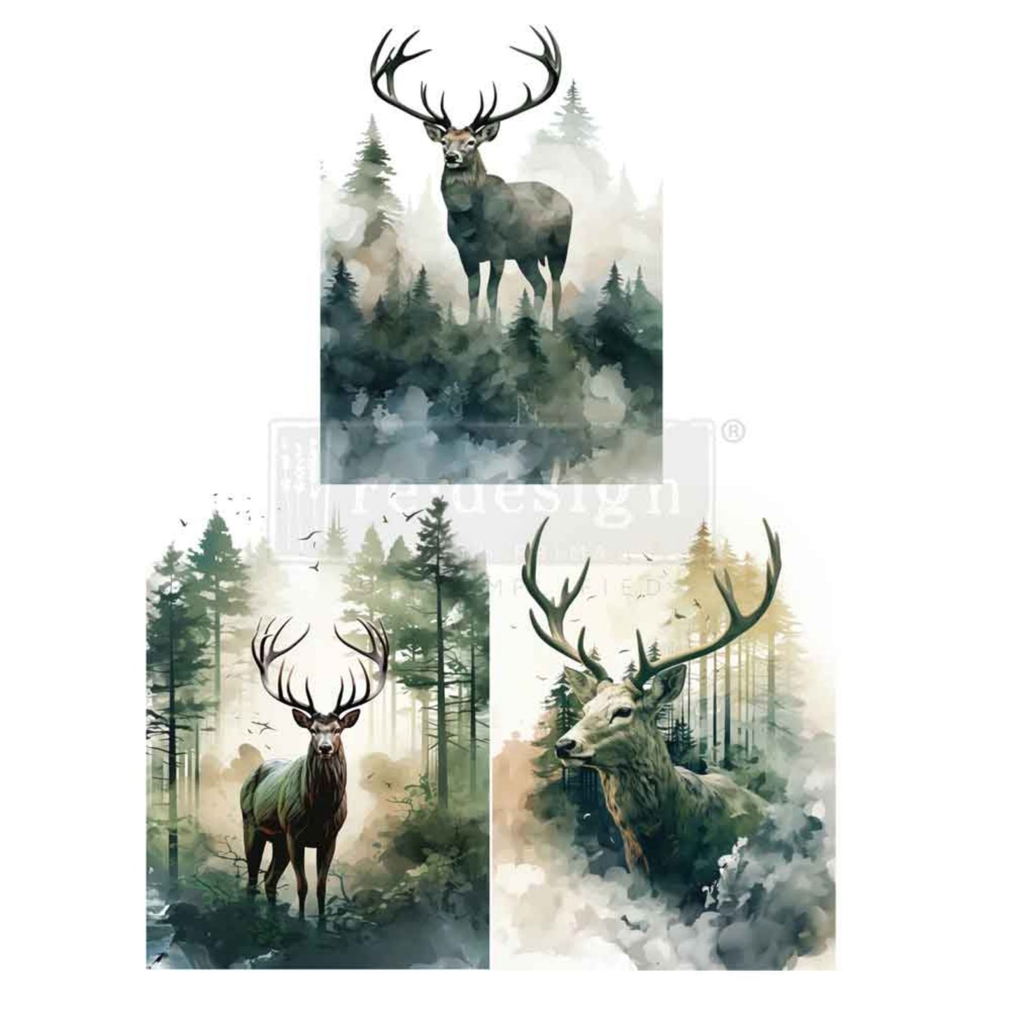 A3 Decoupage Fiber Pack – Vapor & Velvet – 3 Sheets
