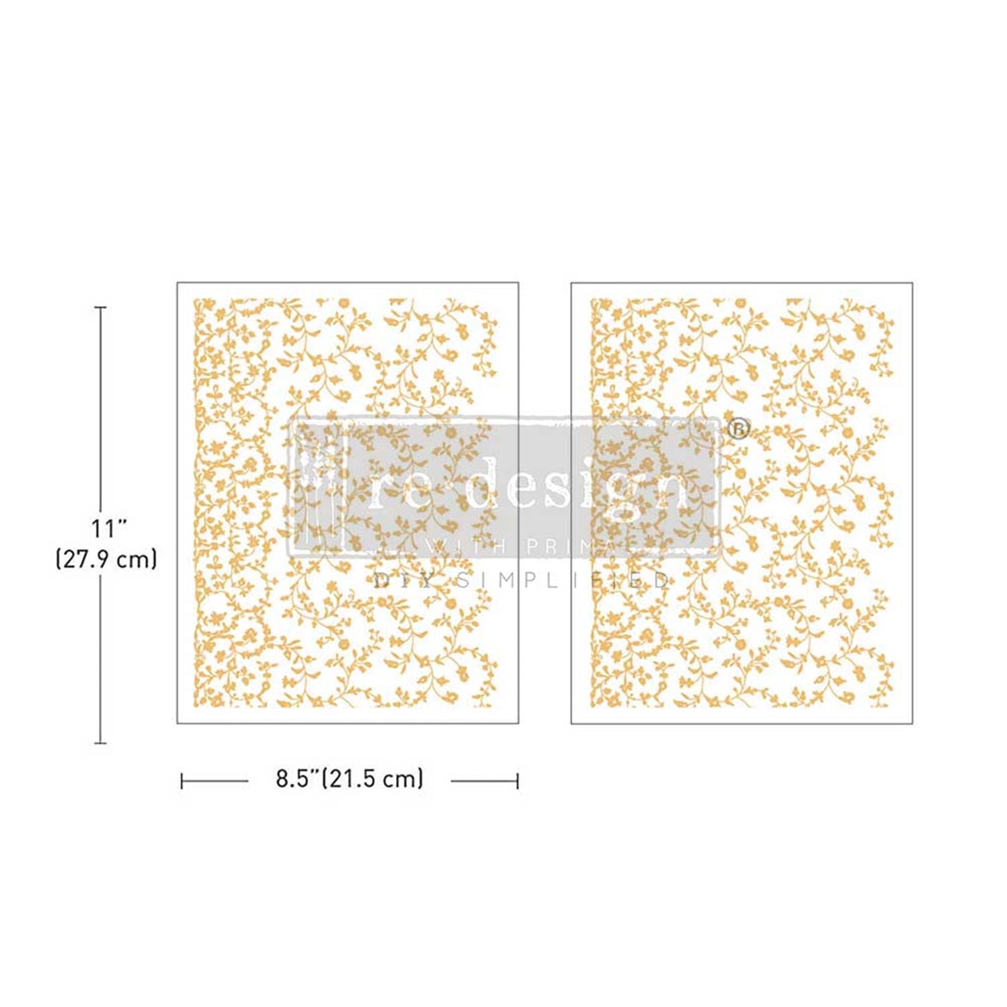 Kacha Collection –  Vineyard Elegance - Decor Transfers® Middy Foil Transfers® Rub on Transfers for Furniture, Redesign with Prima Decor Transfer, Furniture Transfer