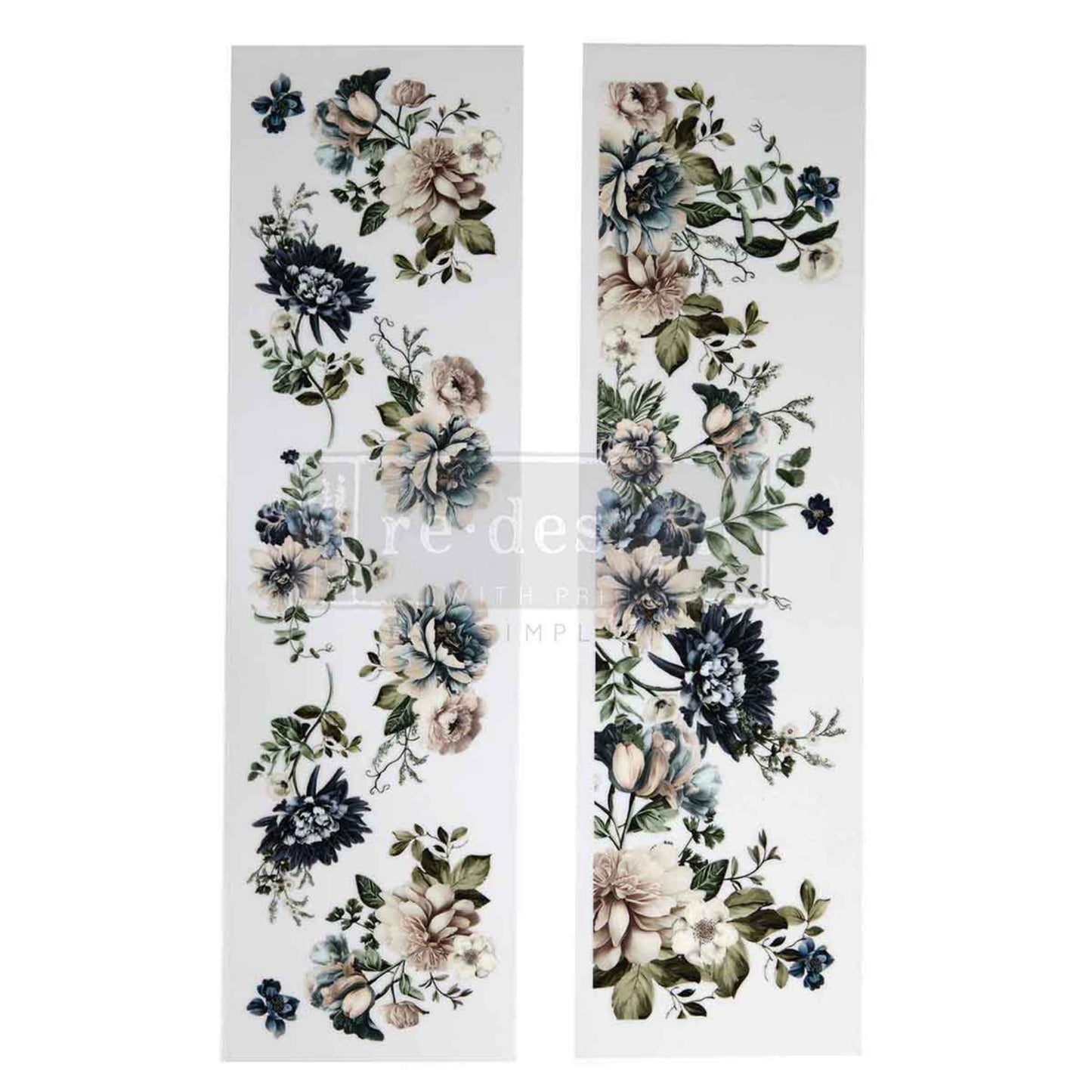 Furniture decor transfer Whispers Of Indigo botanical flower design