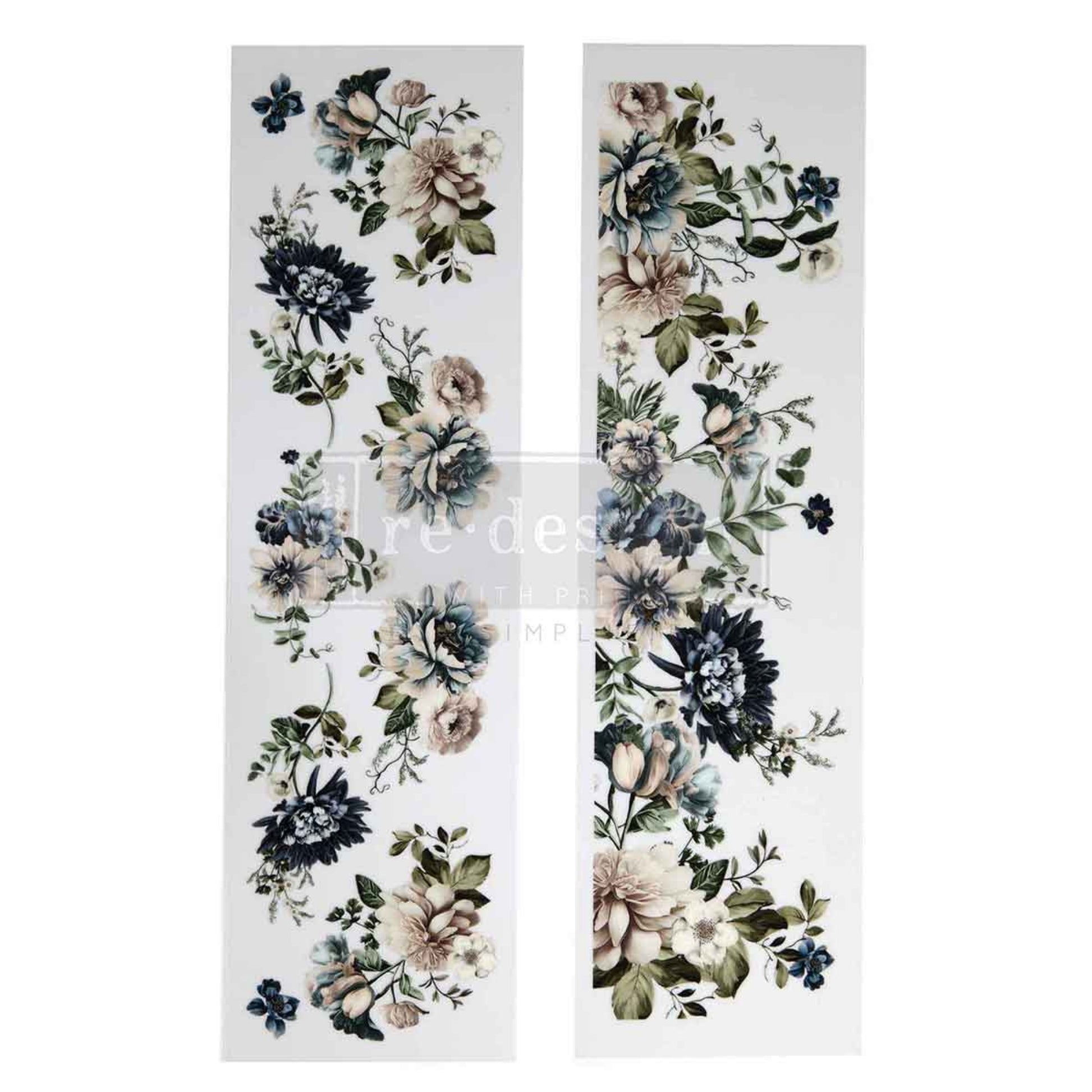Furniture decor transfer Whispers Of Indigo botanical flower design