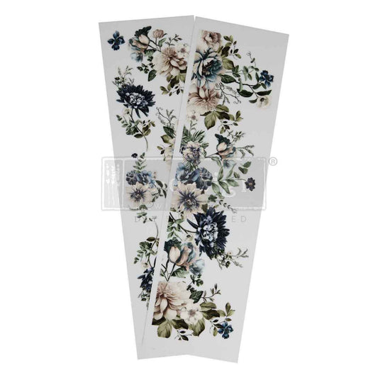 Whispers Of Indigo Luxe transfer set with indigo blue floral artwork