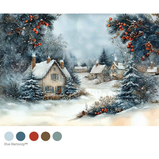 Winter Hearth - A4 Decoupage - Redesign Decor Tissue Paper ~ Decoupage Paper for Furniture 8.27″x11.69″