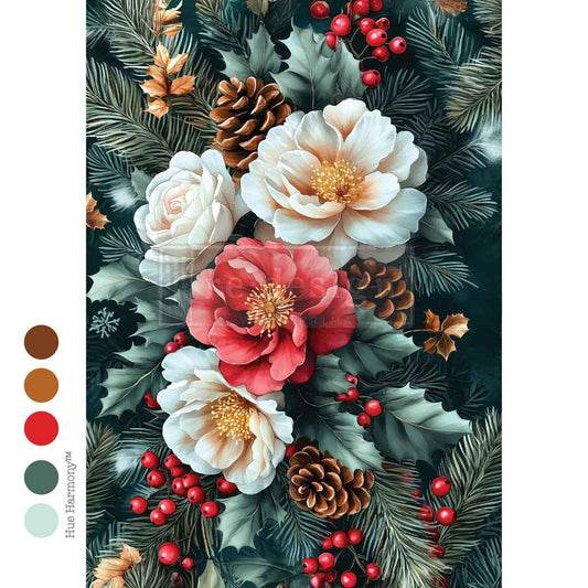 Winter’s Grace - A4 Decoupage - Redesign Decor Tissue Paper ~ Decoupage Paper for Furniture 8.27″x11.69″