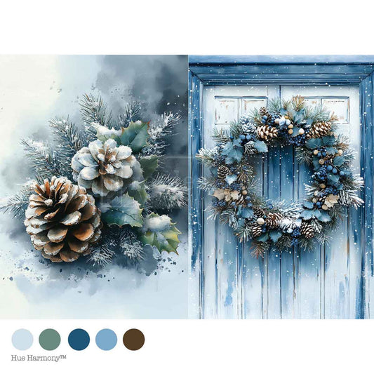 Wreath Of Whispers - A4 Decoupage - Redesign Decor Tissue Paper ~ Decoupage Paper for Furniture 8.27″x11.69″