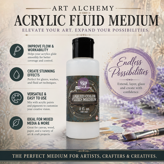 Art Alchemy Acrylic Fluid Medium 60 ml – Clear Medium for Acrylic Paint & Mixed Media