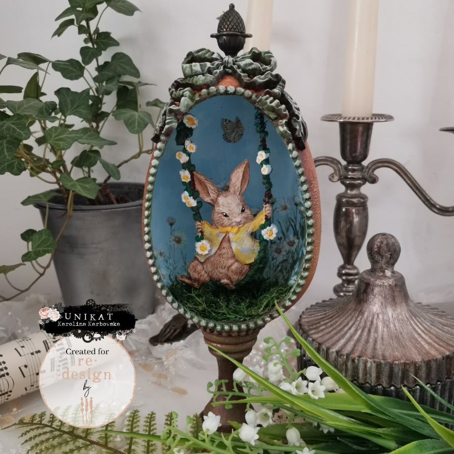 Decor Moulds Bunny Trail Tales silicone mold 5 x 8 inch by Redesign with Prima