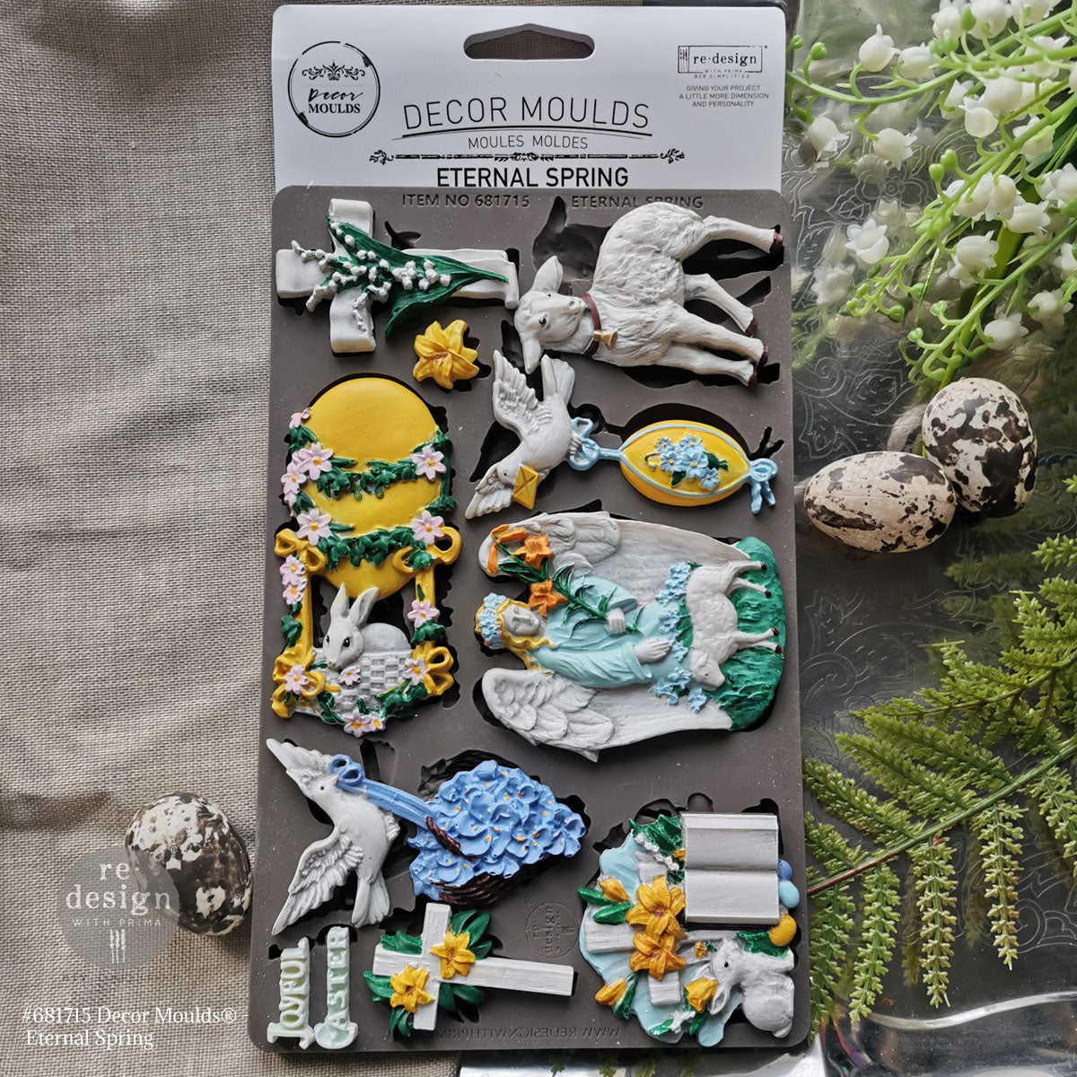 Eternal Spring Easter decor mould with angel and cross designs