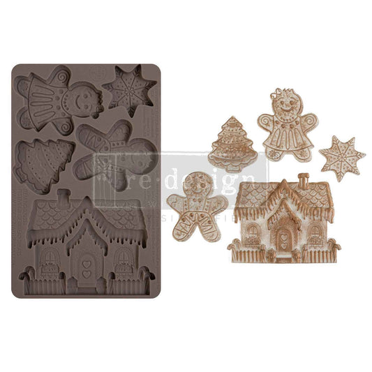 Festive Gingerbread Treats Decor Moulds® – 5″ x 8″ x 8mm Redesign with Prima