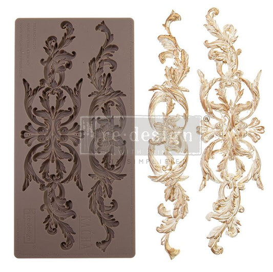 Kacha Decor Mould - Imperial Intricacy ~ Silicone Mould for Furniture, Crafts, and Vintage DIY Embellishments  1 pc, 5″x10″x8mm