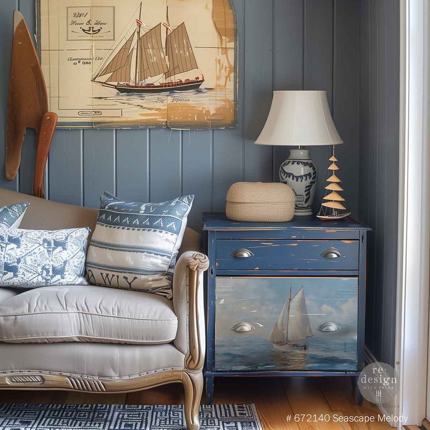 A3 Decoupage Fiber – Seascape Melody – 3 Sheets (11.7” x 16.5”) | Redesign Decor Fiber Paper