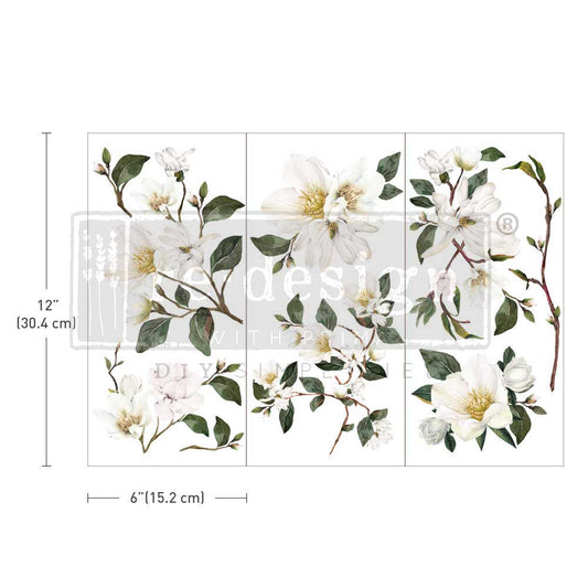 White Magnolia Mini Transfer ~ ReDesign with Prima Decor Transfer
