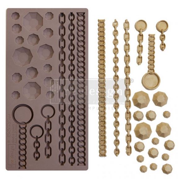 Décor Mould CECE – Gems & Chains – 1 pc, 5″x10″x8mm