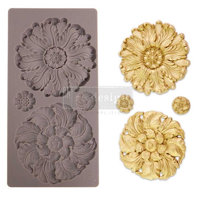 Decor Moulds Kacha ~  Engraved Medallions ~ 1 pc, 5″x10″x8mm