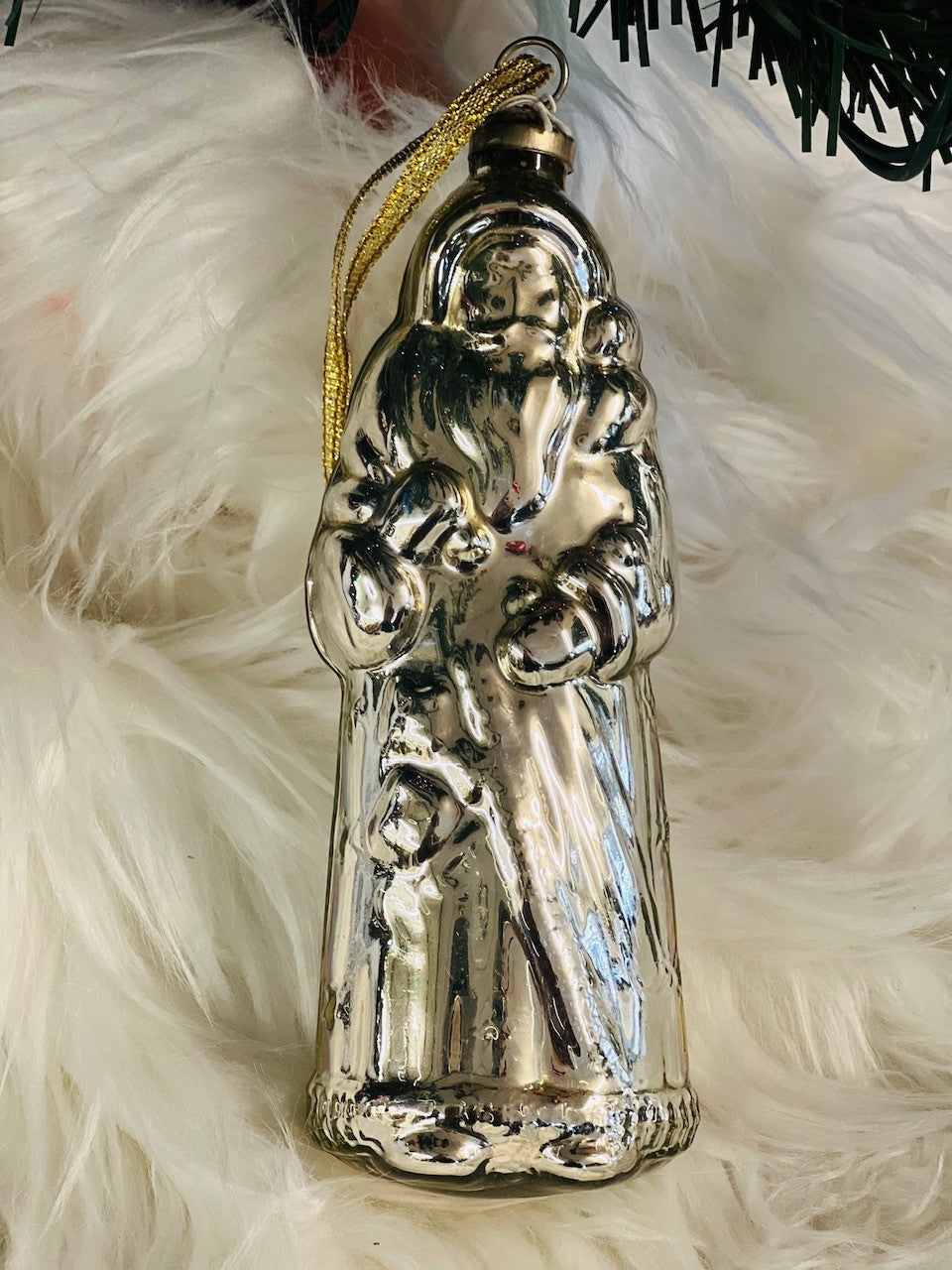 Santa Mercury Glass Christmas Ornament