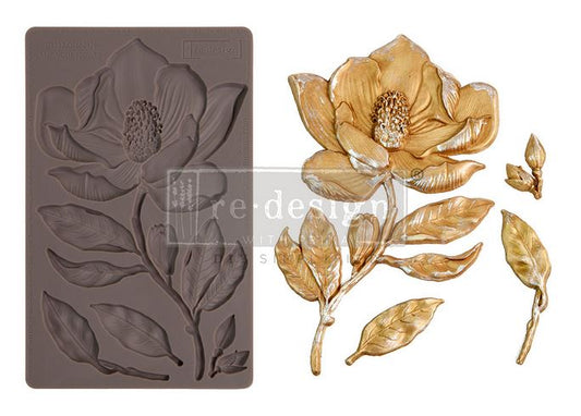 New Magnolia Flower – 8″x5″, 8mm thickness ~ Redesign Decor Moulds®