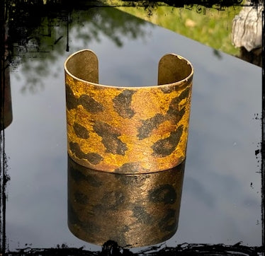 Animalistic Adjustable Cuff Bracelet - Mustard Gold